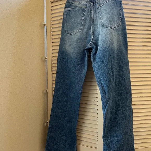 ZARA High Rise Wide Leg Split Jeans - Picture 6 of 6